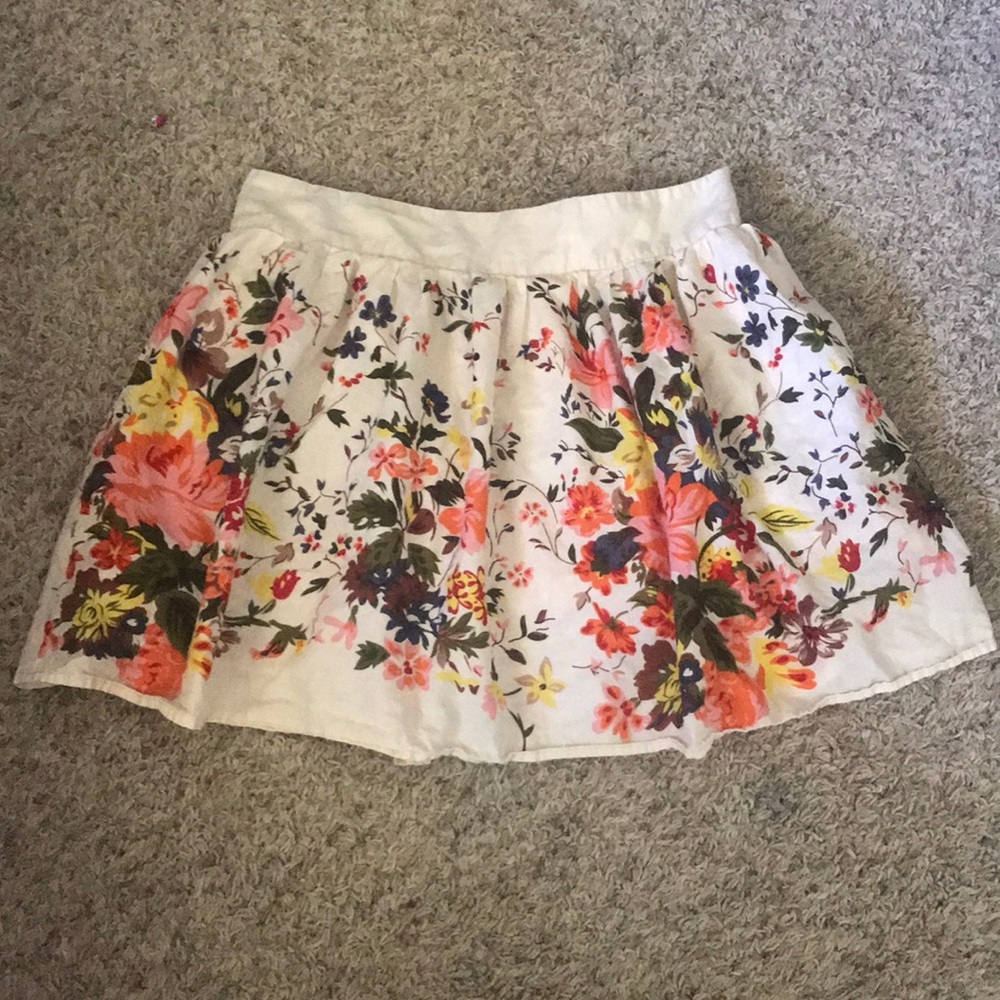 Cream floral skirt